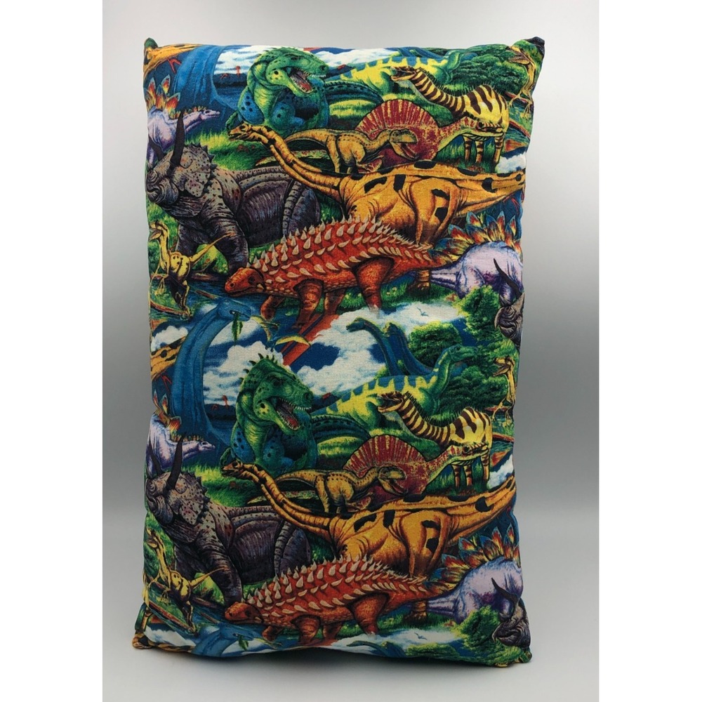 Dinosaurs Characters. Multi-Colored Handmade Pillow 15x9x2
